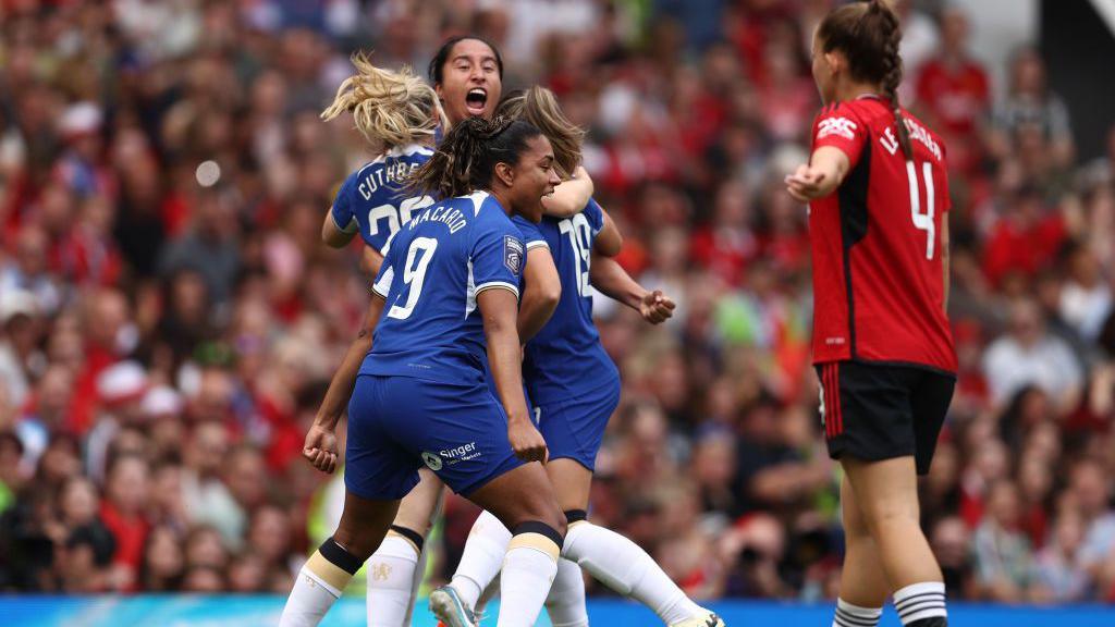 Mayra Ramirez celebrates for Chelsea