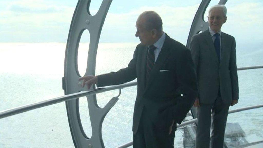 Prince Philip, Duke of Edinburgh, at the Brighton i360