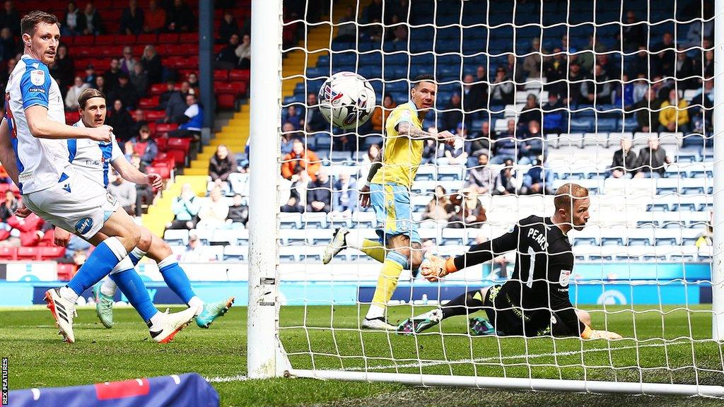 Blackburn Rovers v Sheffield Wednesday, EFL Sky Bet Championship, Football, Ewood Park, Blackburn, UK - 21 Apr 2024. Marvin Johnson of Sheffield Wednesday scores a goal to make it 1-2