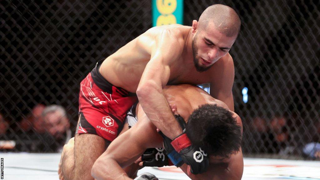 Muhammad Mokaev in action against Jafel Filho in March