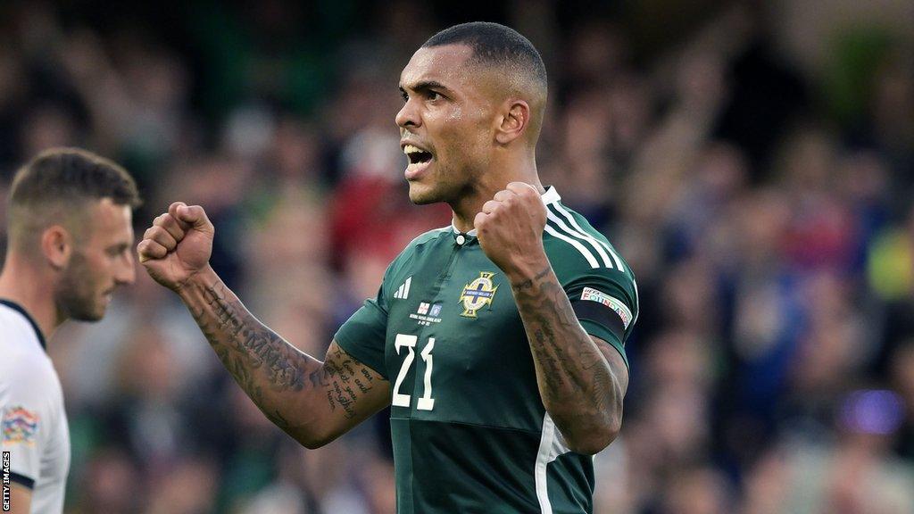 Josh Magennis pictured during Northern Ireland's Nations League game against Kosovo