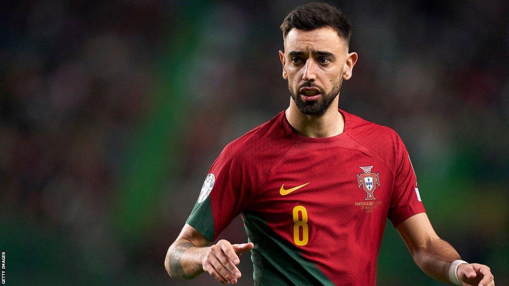 Bruno Fernandes playing for Portugal