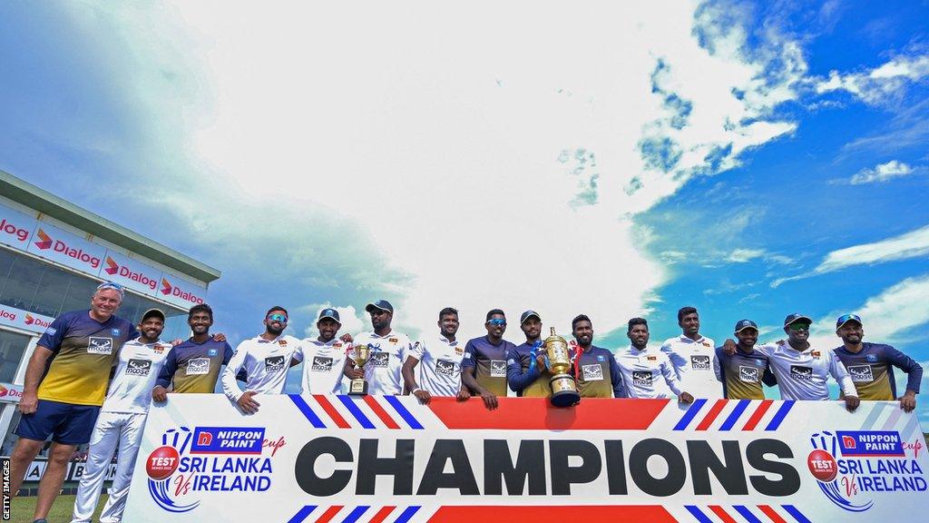 Sri Lanka with the Test series trophy