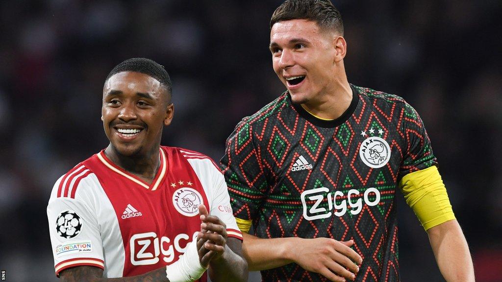 Ajax's Steven Bergwijn and Jay Gorter