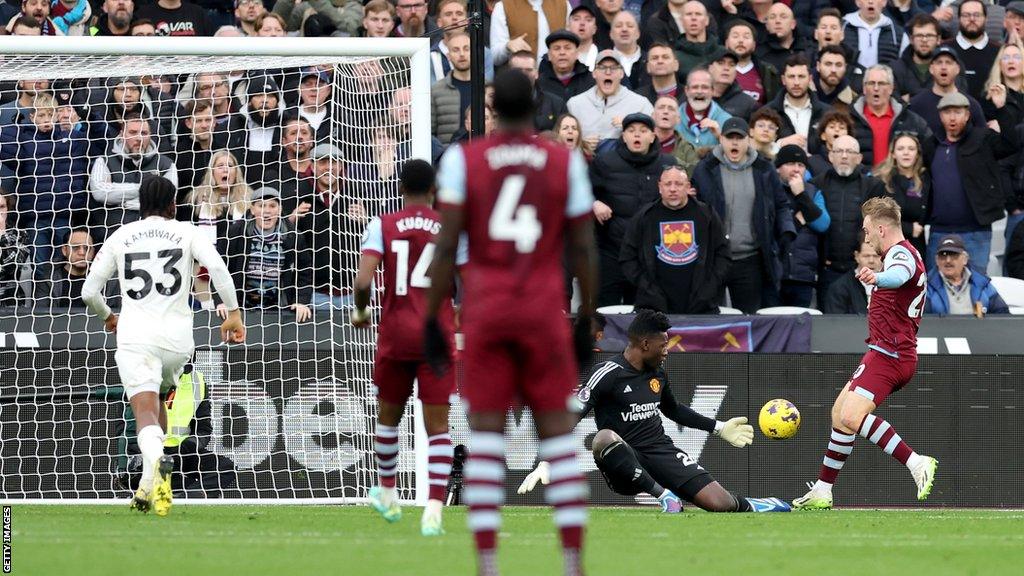 Jarrod Bowen scores for West Ham