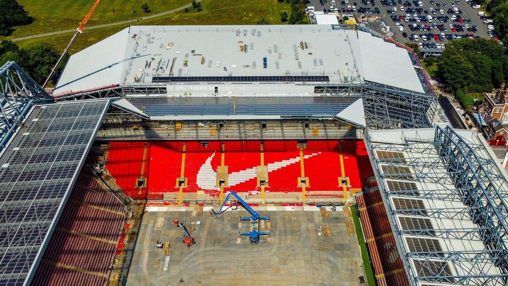 Anfield stadium in Liverpool