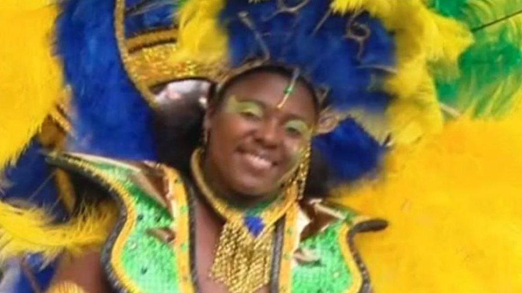 Woman in carnival costume