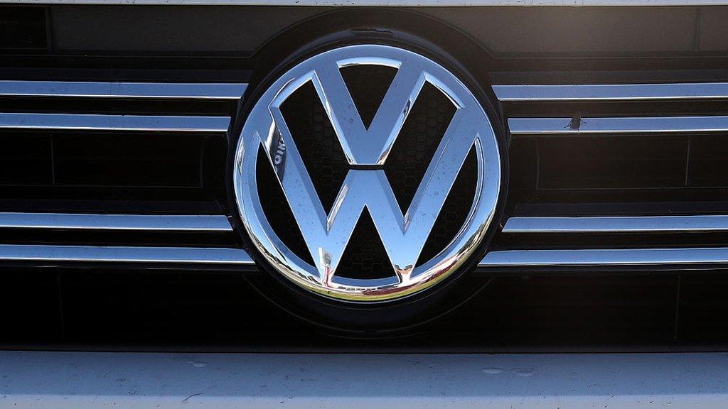 VW badge on car