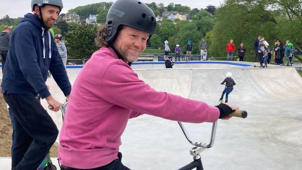 BMX riders at the Portishead Wheels and Skate Park