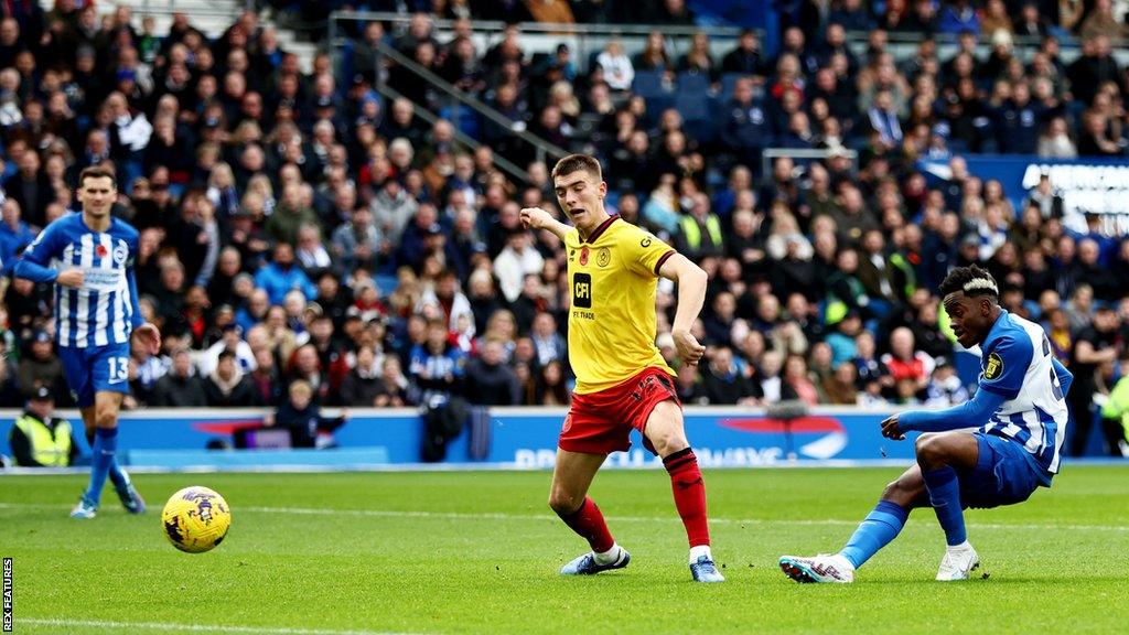 Simon Adingra puts Brighton ahead against Sheffield United