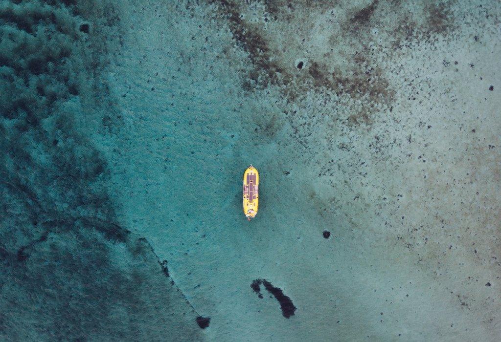 drone shot of lifeboat