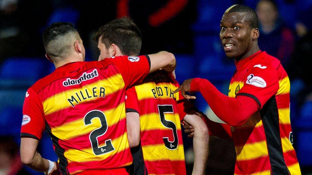 Partick Thistle players celebrating