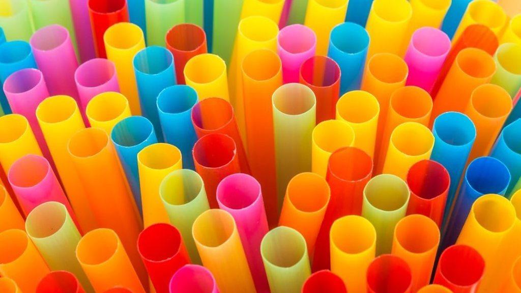 Colourful plastic straws