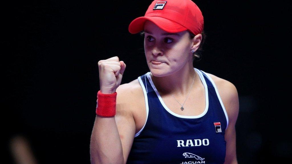 Ashleigh Barty celebrates