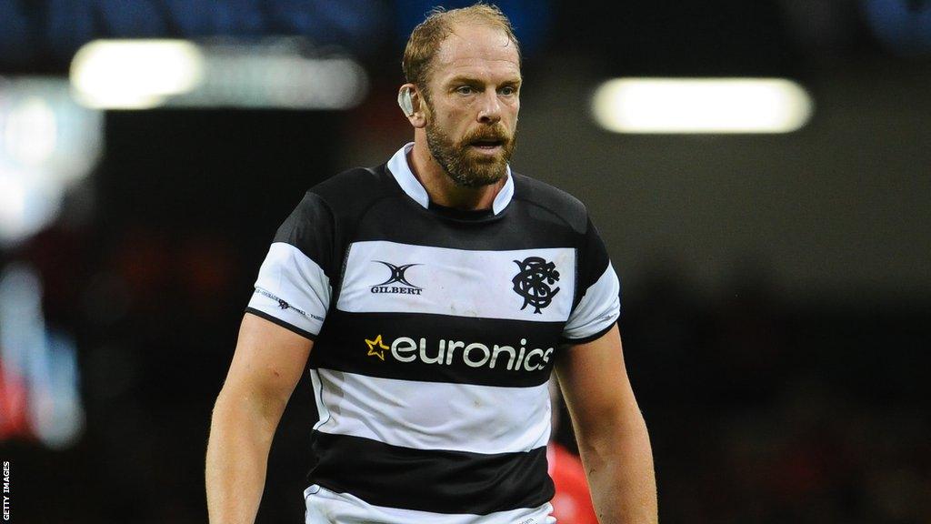 Alun Wyn Jones playing his last game on Welsh soil for the Barbarians against Wales earlier this month