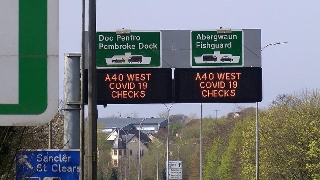 Road signs warning against travel