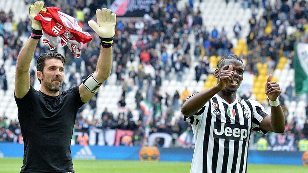 Juventus celebrate winning Serie A