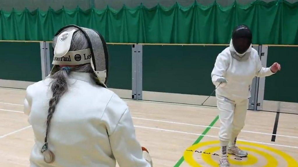 Fencers in action