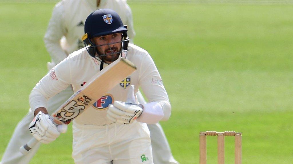 Durham's Gareth Harte against Nottinghamshire