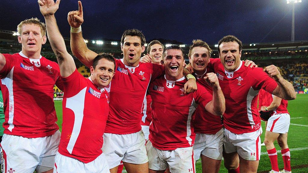 Wales players celebrate