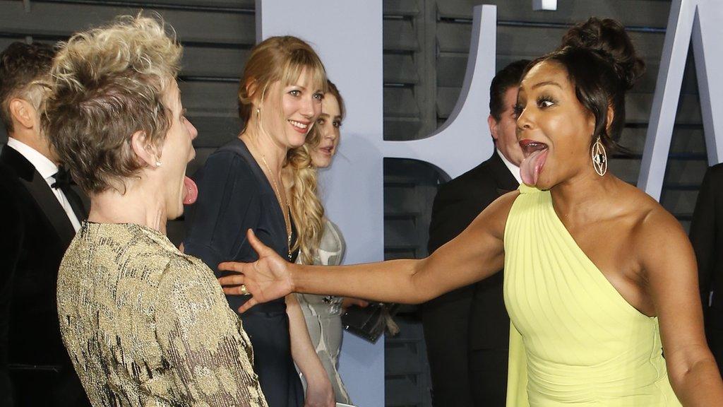 Frances McDormand and Tiffany Haddish at the Vanity Fair party.