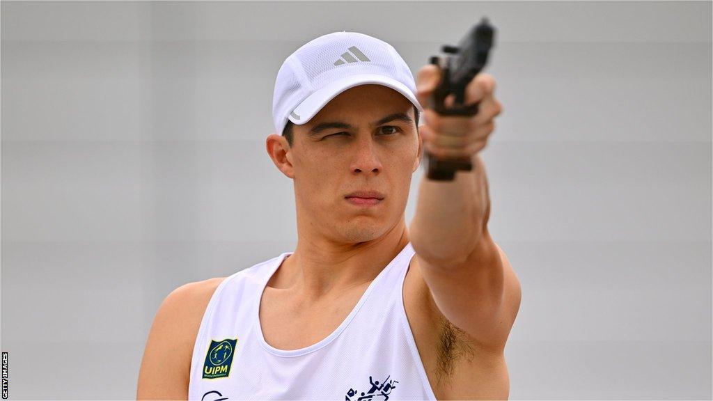 Modern Pentathlete Joe Choong in action