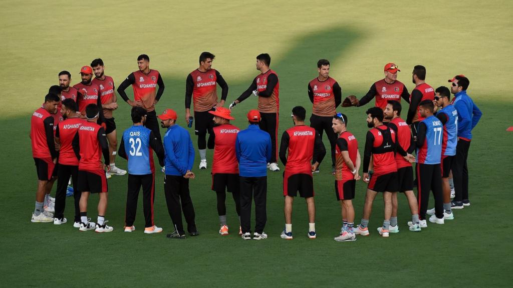 Afghanistan players warm up