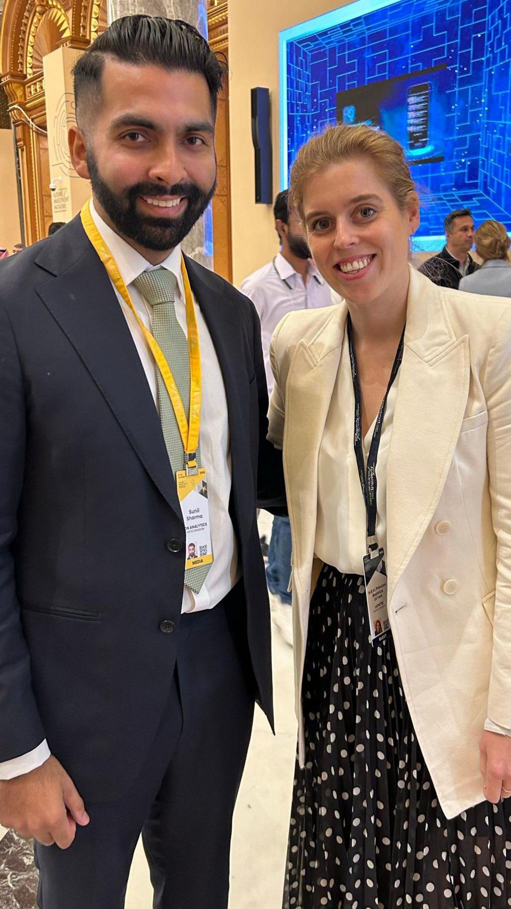 A picture of Princess Beatrice attending a summit in Saudi Arabia