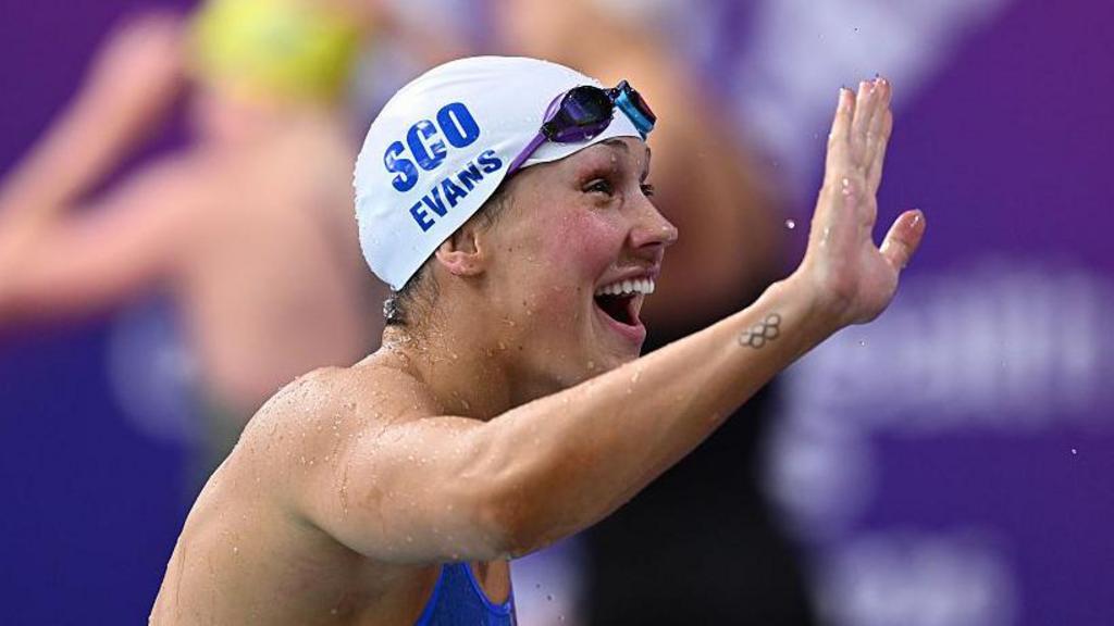 Angharad Evans celebrates her gold medal