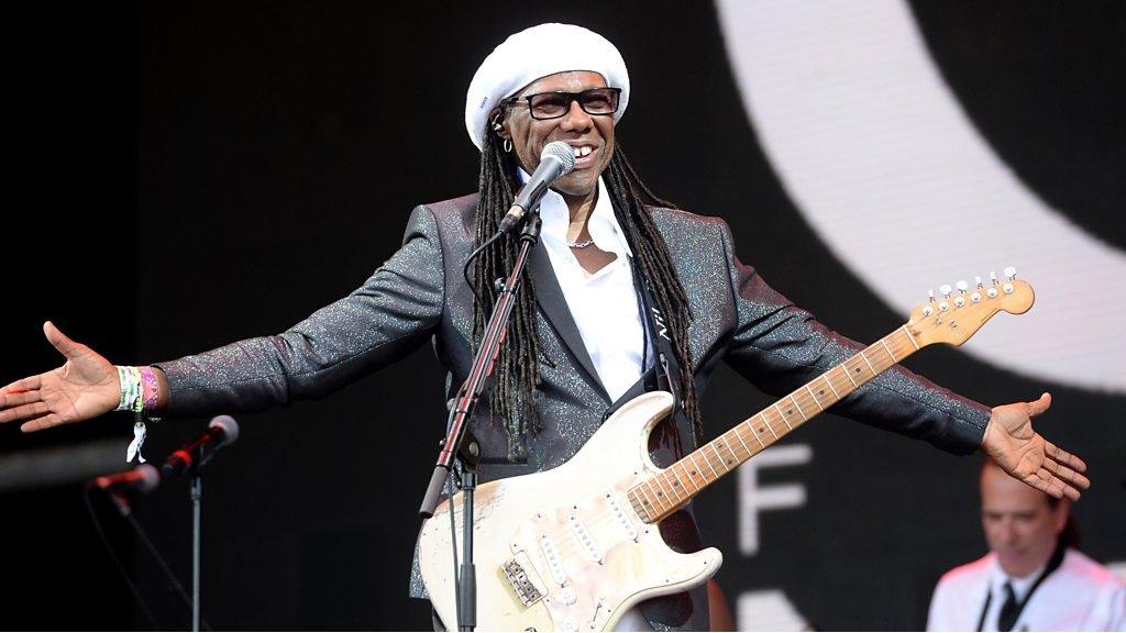 Nile Rodgers on stage at Glastonbury 2017