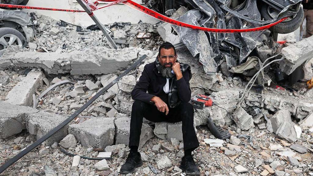 Smoke rising after Iranian missile strikes in the Middle East