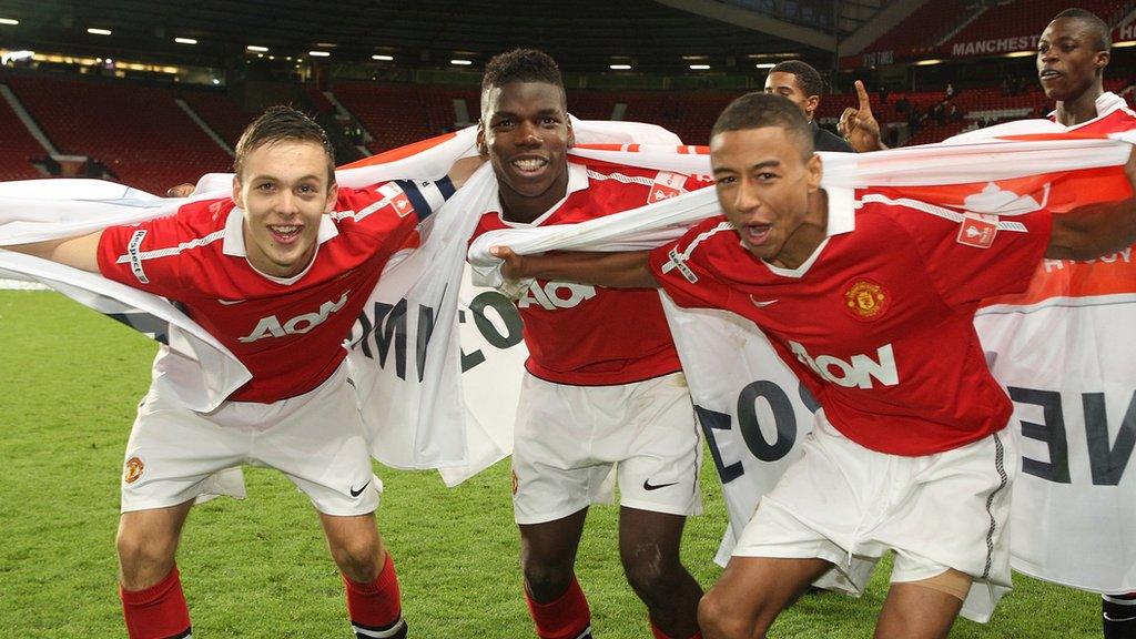 Tom Thorpe, Paul Pogba and Jesse Lingard