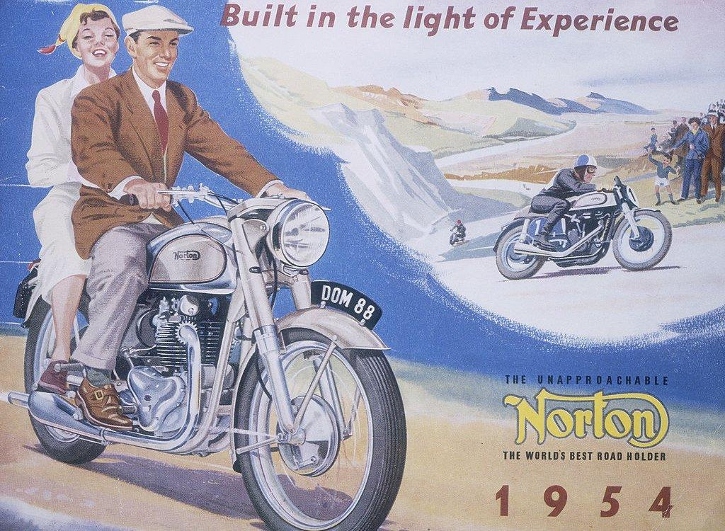 Poster advertising Norton motor bikes