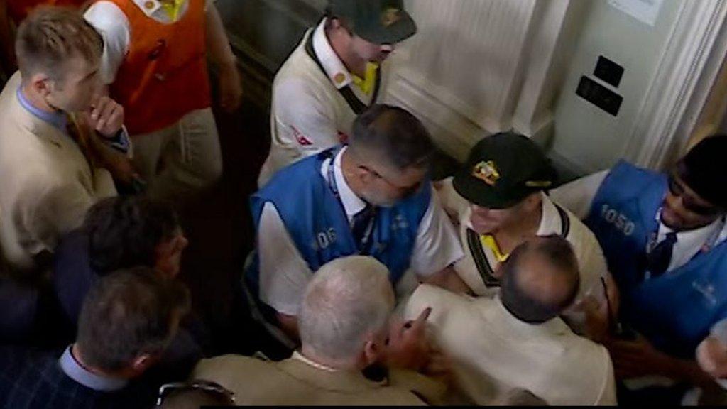 Spectators and Australian players at Lord's