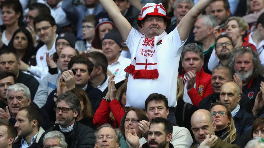 An England fan in the crowd