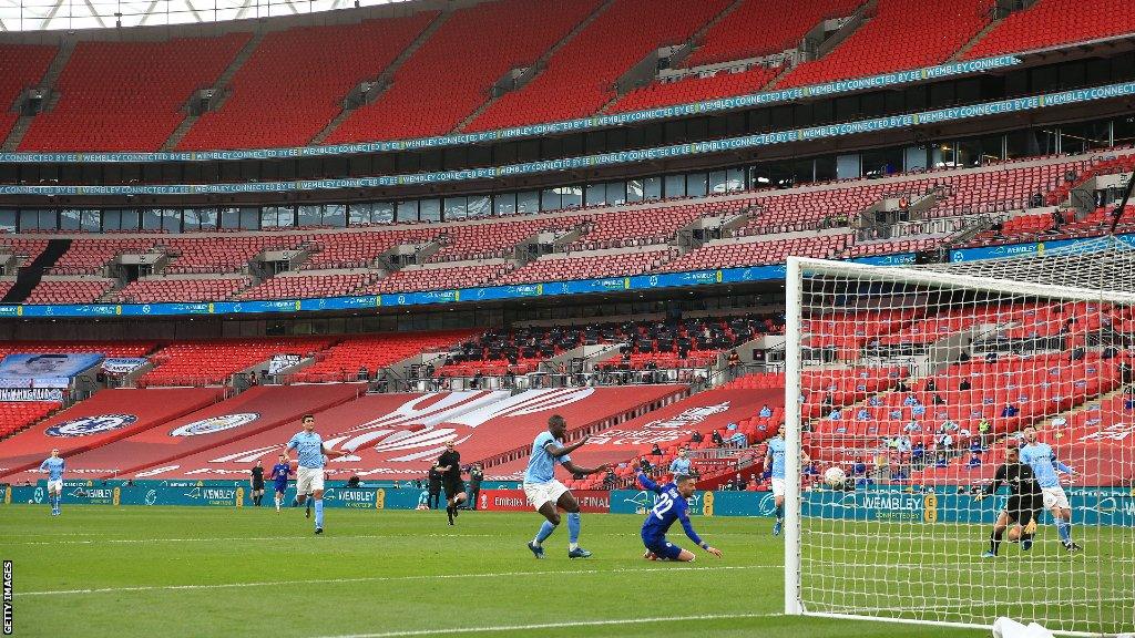 Hakim Ziyech scores for Chelsea against Manchester City at Wembley in the 2020-21 FA Cup semi-finals