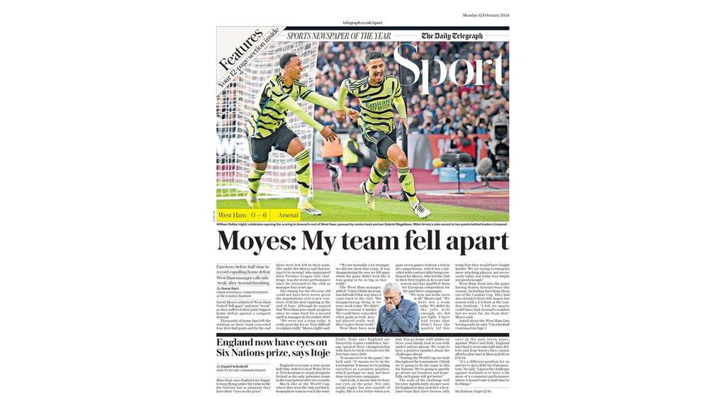 The Telegraph back page
