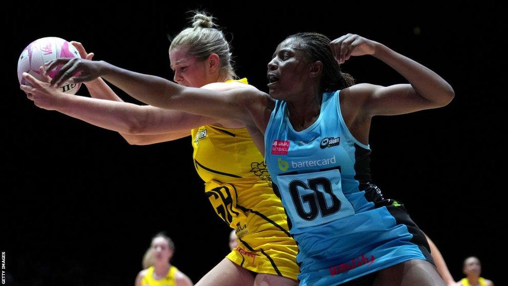 Zimbabwe captain Felisitus Kwangwa playing netball