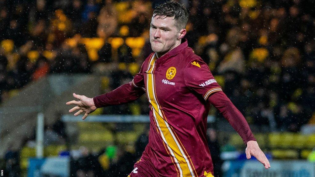 Blair Spittal celebrates scoring for Motherwell