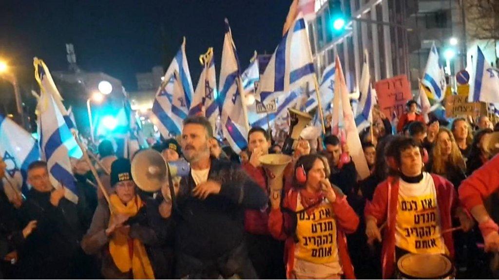 Protesters in Tel Aviv