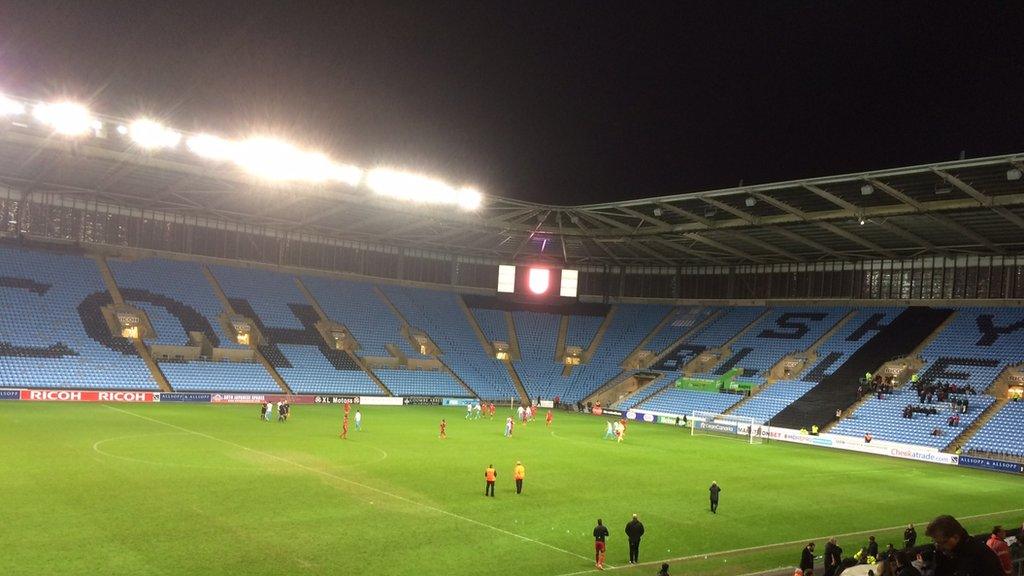 Crawley had 57 away fans among the 1,338 present at Coventry's Ricoh Arena