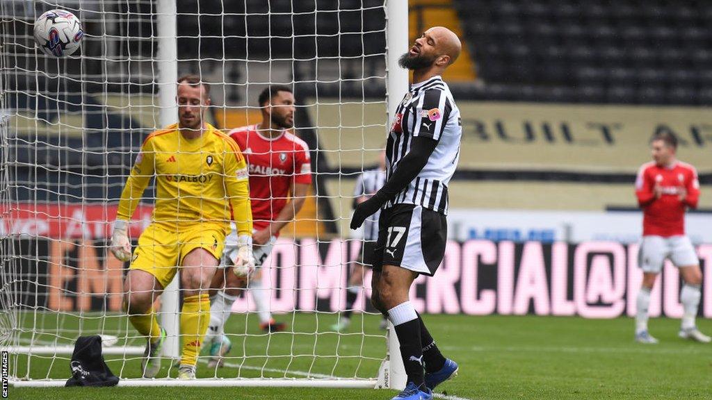 David McGoldrick playing football for Notts County