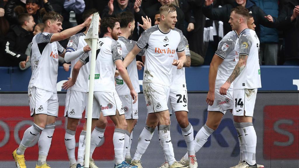 Swansea players celebrating