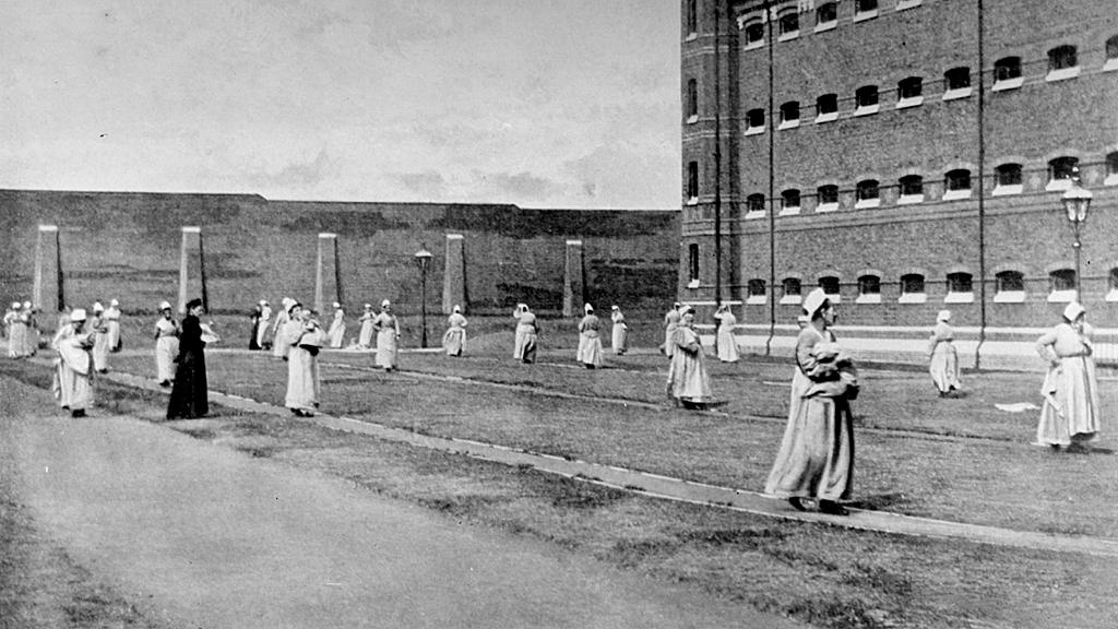 Mothers and babies at Wormwood Scrubs Prison, circa 1890