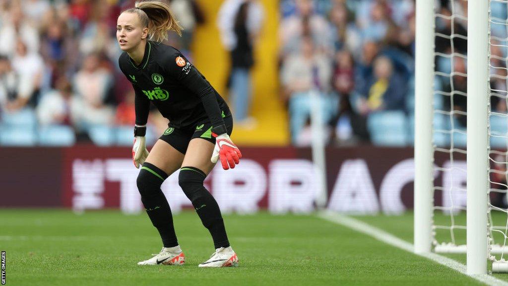 Aston Villa goalkeeper Daphne van Domselaar