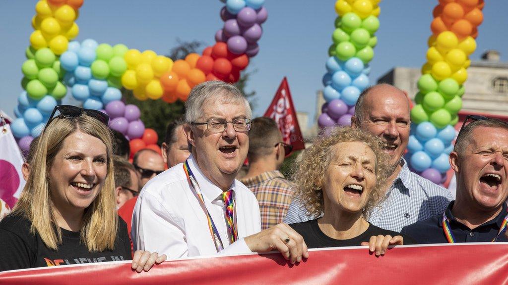 Drakeford at pride 2019