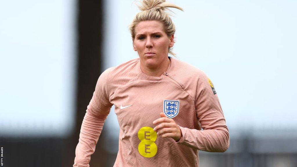 Millie Bright doing running drills in training