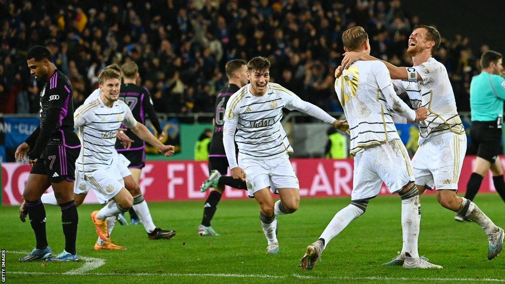 FC Saarbrucken scored in stoppage time of both halves as they came from behind to beat Bayern Munich 2-1 in the German Cup last November