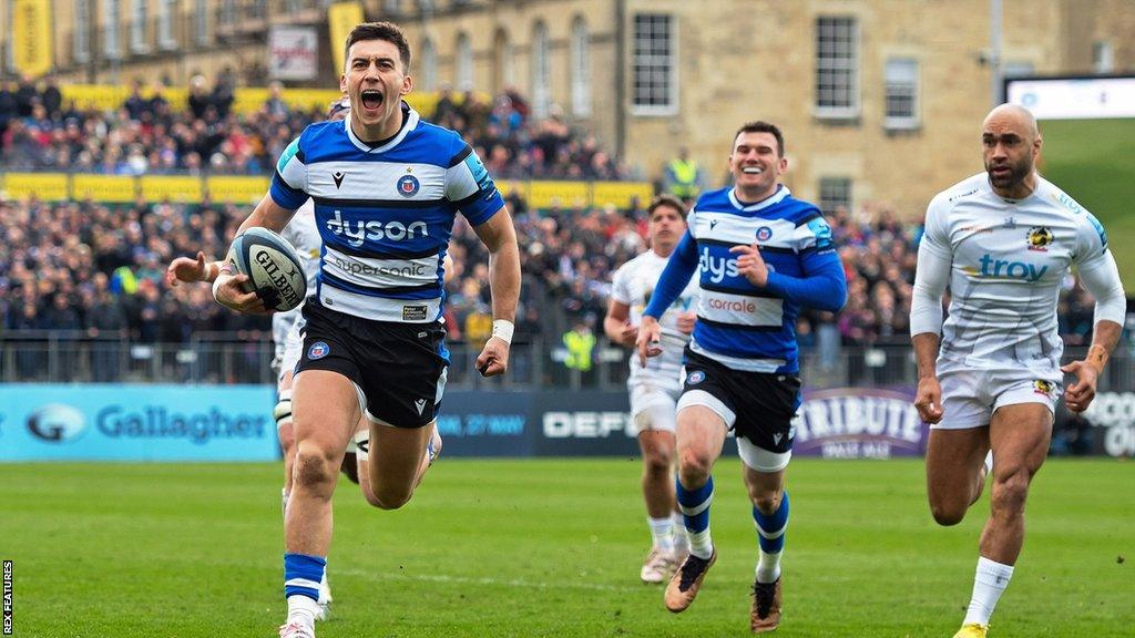 Cameron Redpath scores for Bath against Exeter