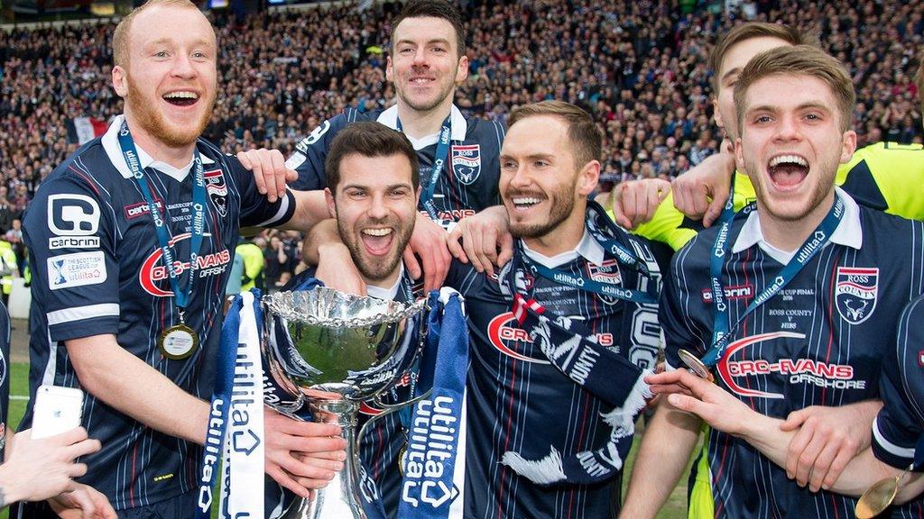 Ross County celebrate winning the Scottish League Cup